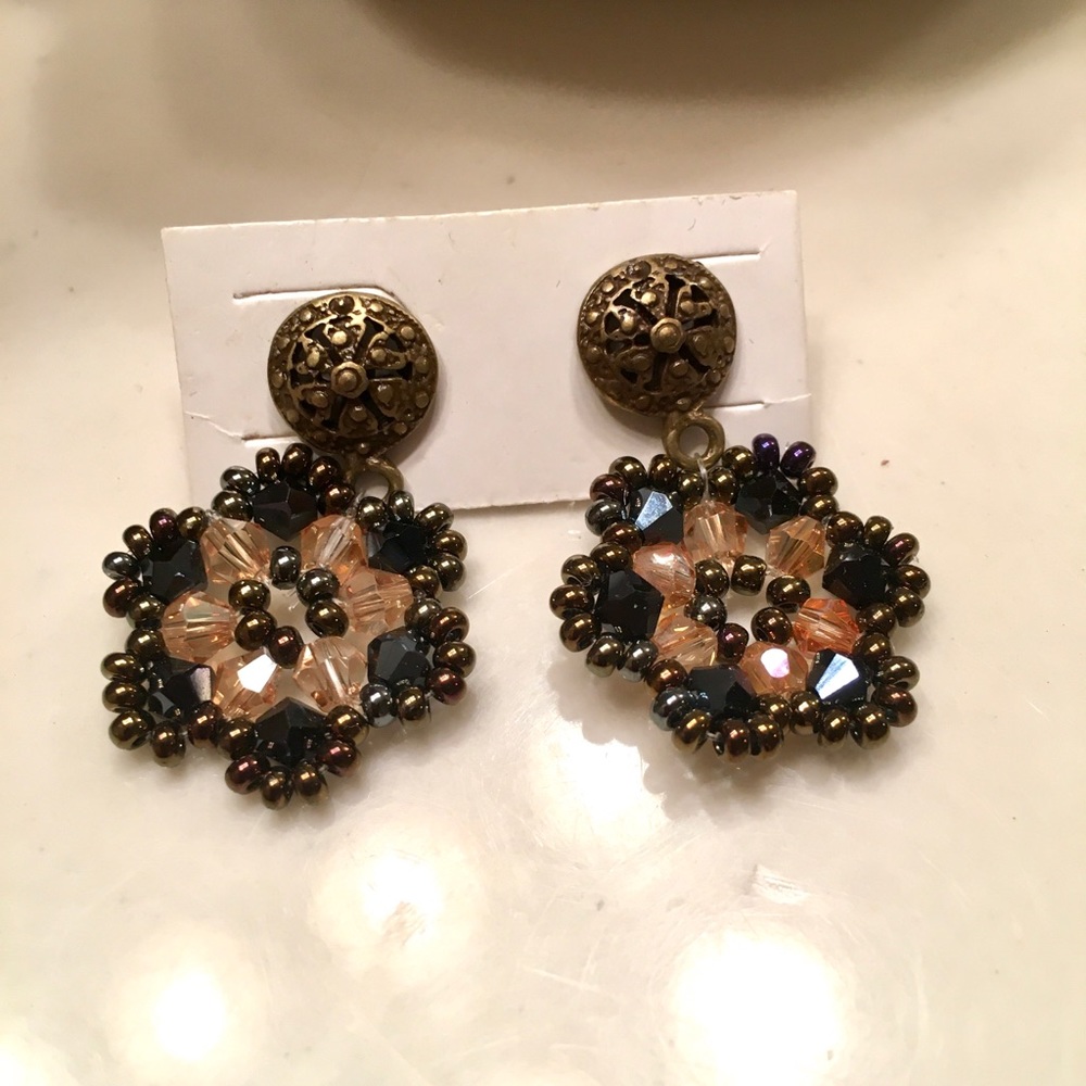 Beaded Ring & Matching Earring Set - Picture 2 of 5